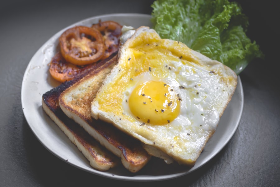 Breakfast eggs and toast